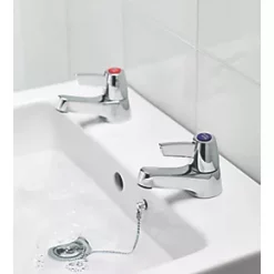 Promo ❤️ Armitage Shanks Sandringham 21 Basin Pillar Bathroom Taps 🤩 -Outlet Bathroom Taps Store 10579 A2