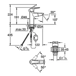 Buy π Grohe Quickfix Start Pull-Out Basin Mixer StarLight Chrome π 9 Buy π Grohe Quickfix Start Pull-Out Basin Mixer StarLight Chrome π -Outlet Bathroom Taps Store 449XT A3