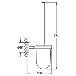 Buy 🤩 Grohe BauCosmopolitan Toilet Brush Set StarLight Chrome 🌟 -Outlet Bathroom Taps Store 546XT A2
