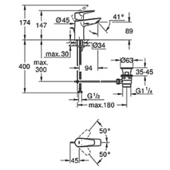 Brand new ✔️ Grohe StartEdge Basin Mixer with Pop-Up Waste ❤️ 11 Brand new ✔️ Grohe StartEdge Basin Mixer with Pop-Up Waste ❤️ -Outlet Bathroom Taps Store 976XT A4
